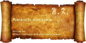 Mantsch Katinka névjegykártya